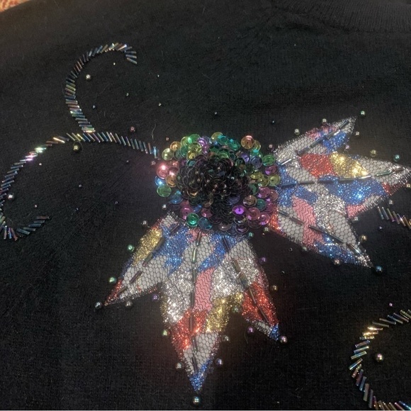 Vintage 80’s Wool/Angora Beaded and Sequin “Fireworks” Sweater by Impromptu - Picture 8 of 11